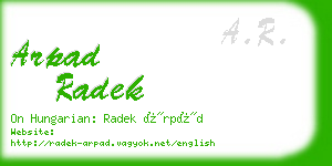 arpad radek business card